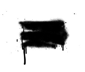 Black color spray paint or graffiti design element on the white wall background.