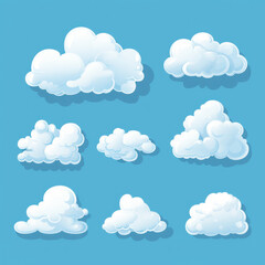 illustration of various types of white clouds