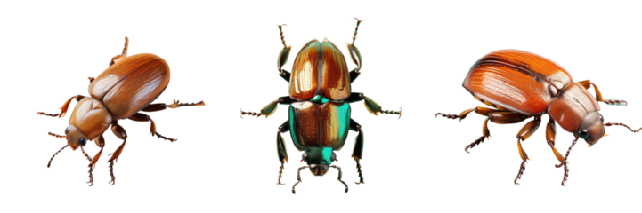 Png Set Isolated aerial view of a beetle on a transparent background