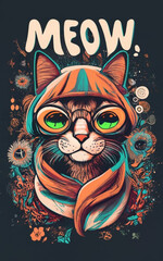 Fototapeta premium cat black halloween vector logo 