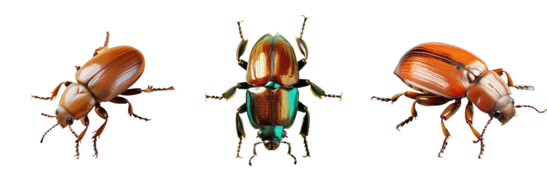 Png Set Isolated aerial view of a beetle on a transparent background