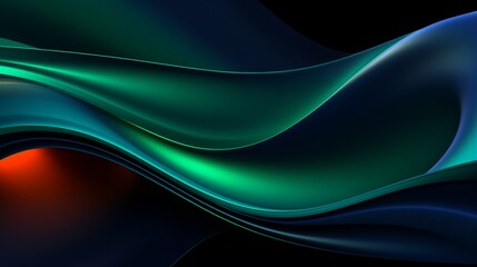 Abstract green metalic dynamic wave background for business, modern and trendy flowing wave backdrop wallpaper