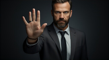man in suit, this design was generated by an artificial intelligence	