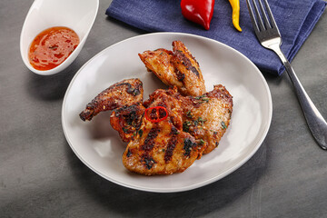 Buffalo grilled chicken wings barbecue