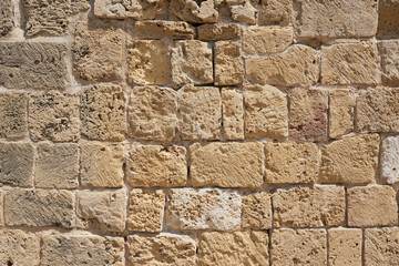 The wall is made of stones as a decorative background.