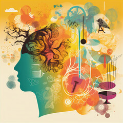music background with music, this design was generated by an artificial intelligence	