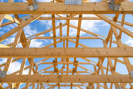 Element of frame of new roof without coating