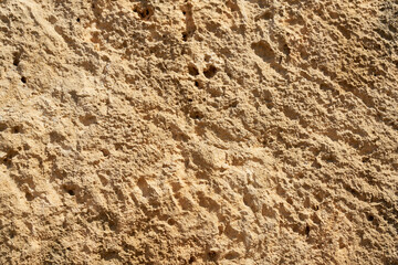 The texture of the rock processed with a tools.