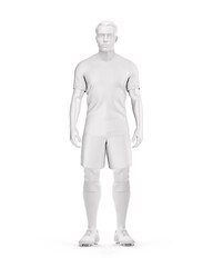 A Blank image of Men’s Full Soccer Kit Mockup - Front isolated on a white background