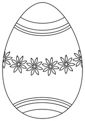 Easter egg outline icon. Coloring book page for children.