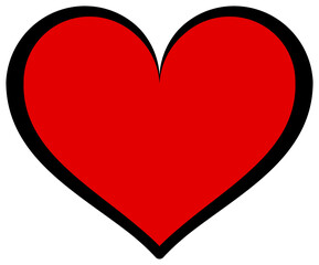 Cartoon red heart icon. 