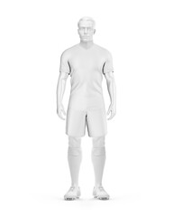 A Blank image of Men’s Full Soccer Kit Mockup - Front - V Neck isolated on a white background