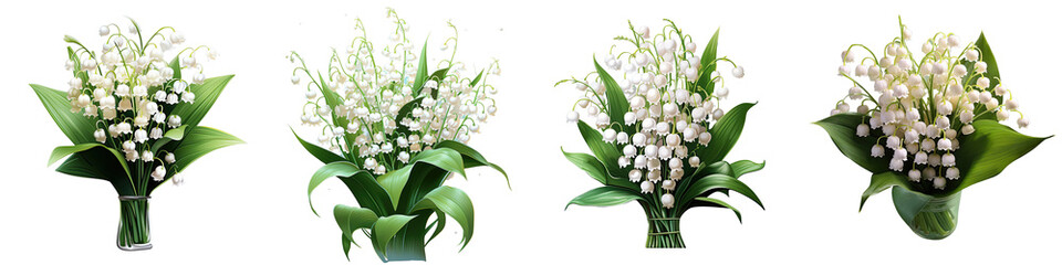 Png Set transparent background with lilies of the valley