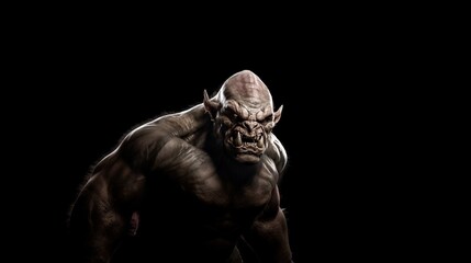 Scary muscular orc AI generative