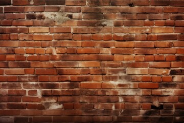 Cracked Old brick wall. Grunge stone interior. Generate Ai