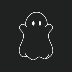Ghost Vector, Cute Ghost, Cute Ghost Character, Ghost Icon, Ghost Illustration, Halloween Ghost, Halloween Decor