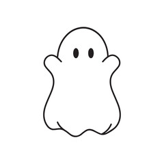Ghost Vector, Cute Ghost, Cute Ghost Character, Ghost Icon, Ghost Illustration, Halloween Ghost, Halloween Decor