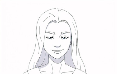 Sketch of a beautiful woman's face.