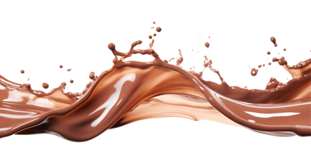 A splash of chocolate on a white background.