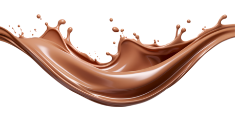 A splash of chocolate on a white background.