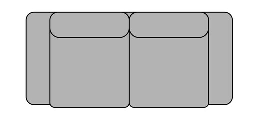 Sofa 2 seater Top view vector illustration design