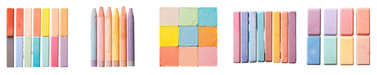 Png Set transparent background with six chalk colors