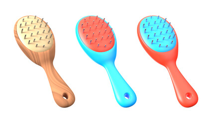 PNG 3d Icon Pet Life, pet brush comb, cartoon style