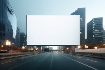 Modern city building billboard wall. Empty screen. Generate Ai - obrazy, fototapety, plakaty