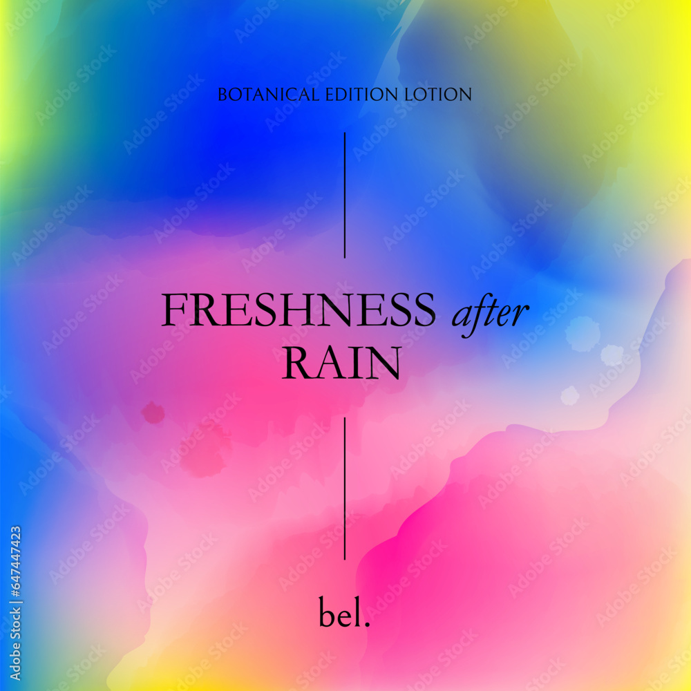 Poster bright colorful background with watercolor splashes and gradient. abstract holi paint texture. rainb