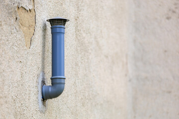 Autonomous heating exhaust pipe. Background with selective focus and copy space