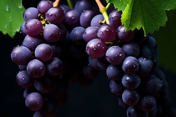 Bunch grapes. Fruit red harvest. Generate Ai