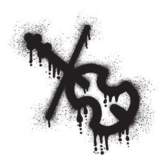 Violin graffiti with black spray paint © anakcikal978