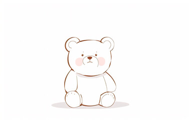 Naklejka premium Illustration of a cute teddy bear isolated on a white background. Coloring page outline