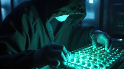 In a smoky, underground genetic black market, the Genetic Hacker is shown exchanging vials of modified DNA with shady characters, highlighting their involvement in the black market trade