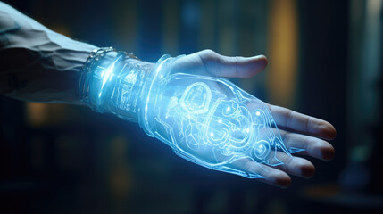 Their forearm implants display holographic sigils that constantly pulse with energy, granting the Street Shaman the ability to ward off malicious spirits and protect themselves from dark