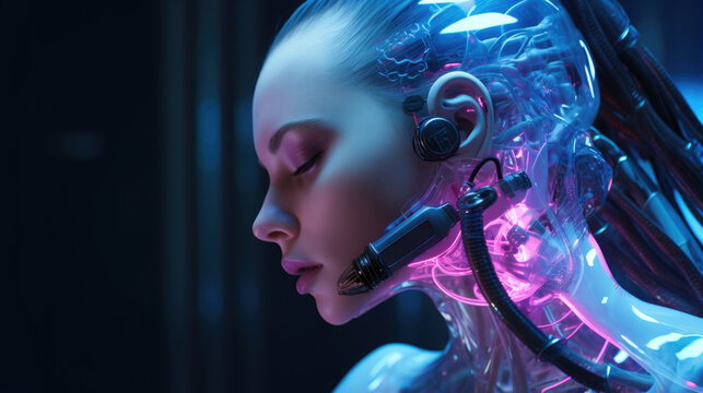 An image shows a biopunk injecting themselves with a tail of homemade genetic enhancements, their face expressing both determination and a touch of vulnerability.