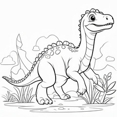 Captivating Coloring: Join a Baby Dinosaur's 3D Journey in This Interactive Black & White Book