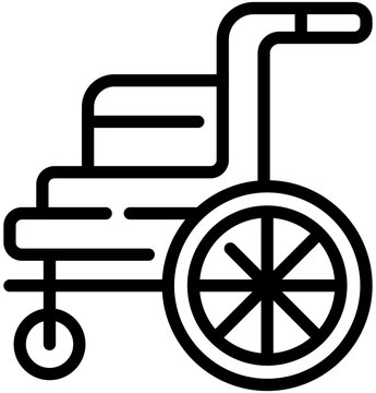 Wheel Chair Line Icon