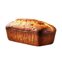 An isolated,  Banana Bread in Baking Form, isolated on a white background