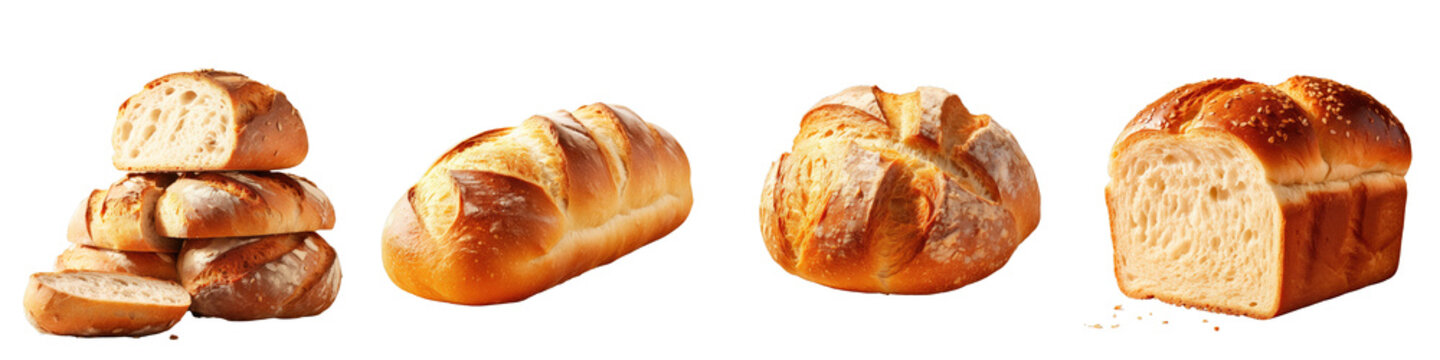 Png Set Closeup of fresh bread on a transparent background