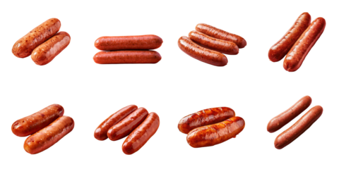 Png Set Two sausages cooked and placed on a transparent background