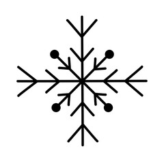 Beautiful ornate snowflake, doodle style flat vector outline