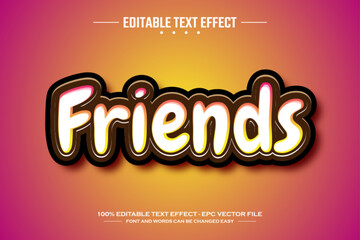 Friends 3D editable text effect template