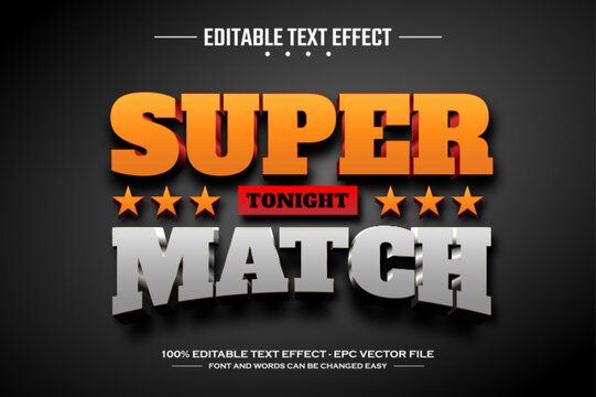 Super match 3D editable text effect template