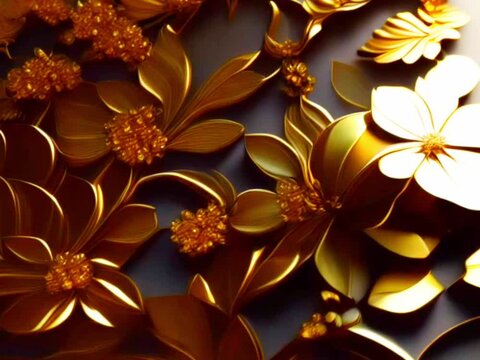Luxury motion golden floral