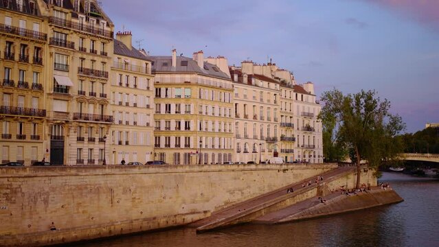 Beautiful city of Paris and River Seine in the evening - travel photography in Paris France