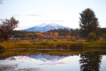 Mount Massive mountain reflecting in a Lake in Aspen, Colorado