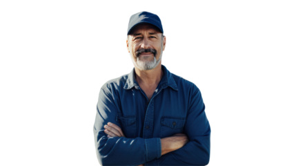 Truck driver transparent background