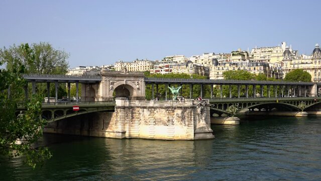 Famous Bir-Hakeim Bridge over River Seine in Paris - travel photography in Paris France