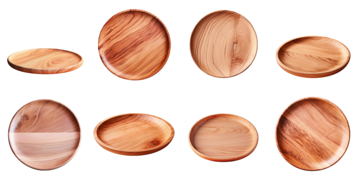Png Set transparent background with wooden plate